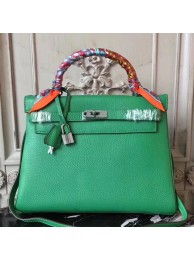 High Quality Hermes Bamboo Clemence Kelly 32cm Retourne Bag HT01209
