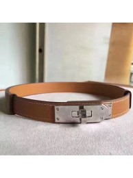 High Quality Hermes Brown Epsom Kelly Belt With Palladium Hardware HT00976