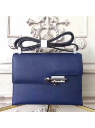 High Quality Replica Hermes Sapphire Epsom Verrou Shoulder Handmade Bag HT00087