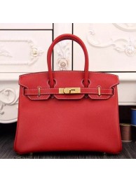 Imitation Hermes Birkin 30cm 35cm Bag In Red Epsom Leather HT01285