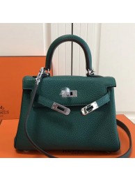 Imitation Hermes Malachite Clemence Kelly 20cm PHW Bag HT00949