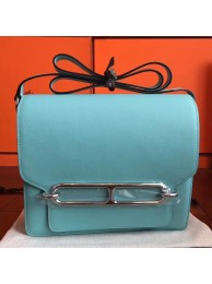 Luxury Knockoff Hermes Mini Sac Roulis Bag In Blue Atoll Swift Leather HT01356
