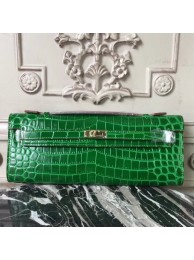New Hermes Bambou Crocodile Kelly Cut Clutch Bag HT00241