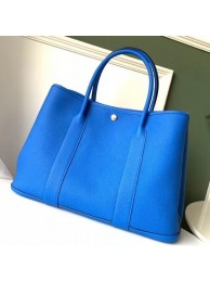 New Hermes Blue Hydra Fjord Garden Party 30cm With Printed Lining HT00639