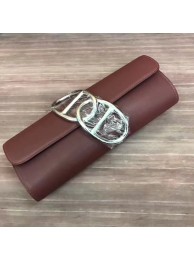 Replica Fashion Hermes Handmade Egee Clutch In Havane Swift Leather HT00602