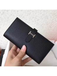 Replica Hermes Black Epsom Bearn Gusset Wallet HT00069