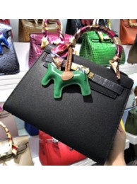 Replica Hermes Black Picnic Kelly Mini 20cm Wicker Bag HT00240