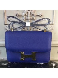 Replica Hermes Blue Electric Constance MM 24cm Epsom Leather Bag HT01283