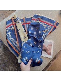 Replica Hermes Blue Fleurs Et Papillons De Tissus Bandana HT00748