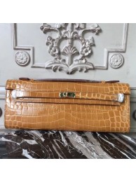 Replica Hermes Camarel Crocodile Kelly Cut Clutch Bag HT00942