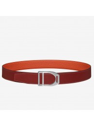 Replica Hermes Etrier Buckle Belt &amp; Orange Clemence 32 MM Strap HT00932