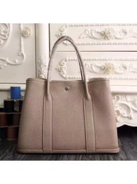 Replica Hermes Medium Garden Party 36cm Tote In Grey Leather HT00740