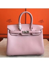 Replica Hermes Rose Dragee Swift Birkin 25cm Handmade Bag HT01265