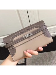 Top Hermes Bicolor Kelly Ghillies Wallet In Beige Swift Leather HT00277