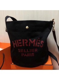 Top Hermes Grooming Bucket Bag In Black Canvas HT00218