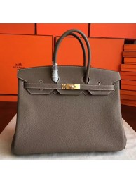 Top Replica Hermes Etoupe Clemence Birkin 40cm Handmade Bag HT00444